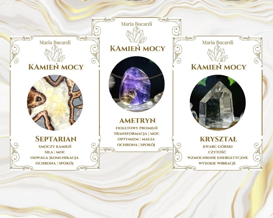 Karty Kamień Mocy (3) Kamienie Mocy, kryształ, minerał, kamień, znaczenie, właściwości, działanie, magiczne, Maria Bucardi