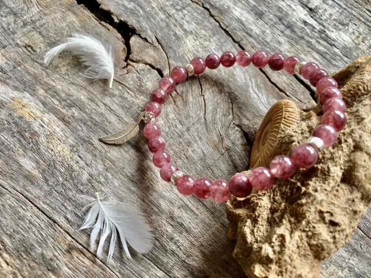 Kamień Mocy lepidolit, bransoletka, Maria Bucardi