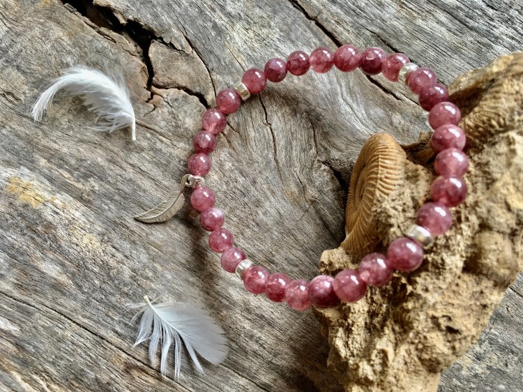 Kamień Mocy lepidolit, bransoletka, Maria Bucardi