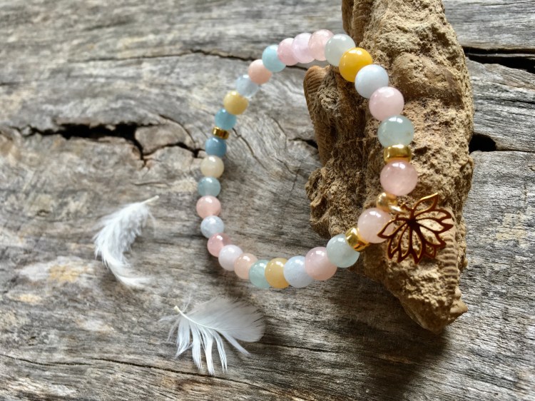 Morganit kamień mocy, bransoletka mitycznych drzew edenu, Maria Bucardi