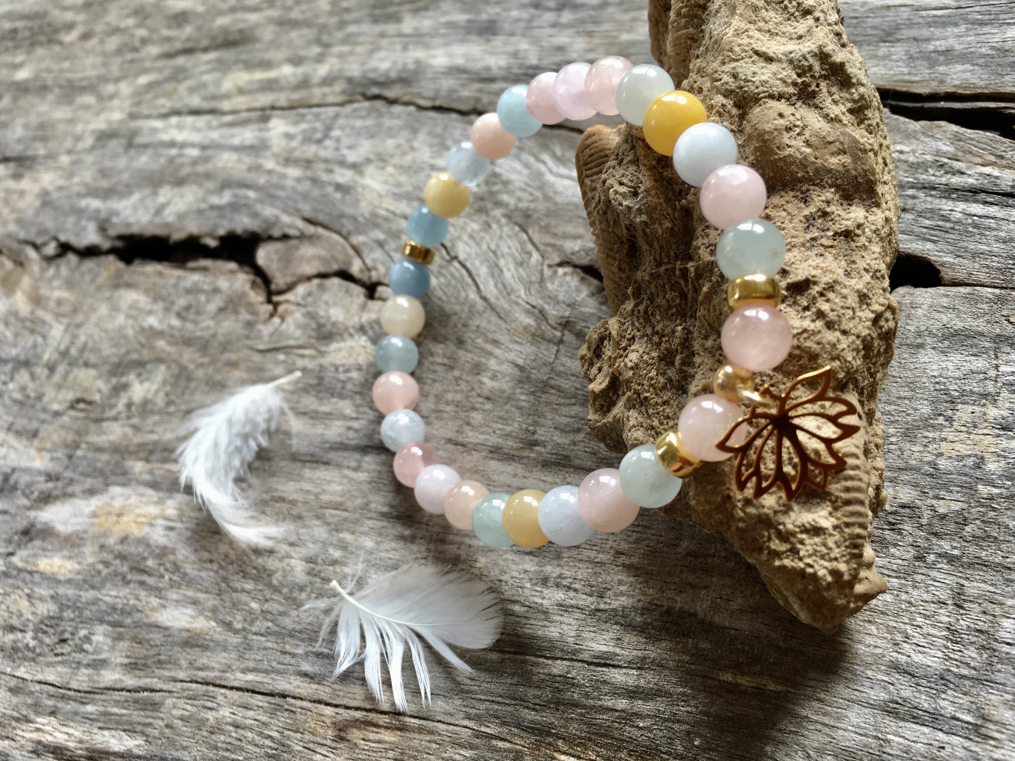 Kamień Mocy Morganit, bransoletka, Maria bucardi