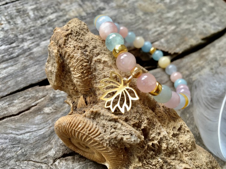 Morganit kamień mocy, bransoletka mitycznych drzew edenu, Maria Bucardi