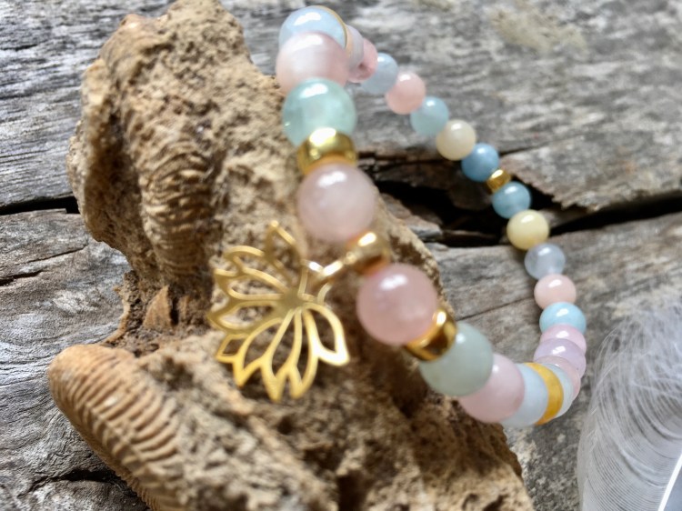 Morganit kamień mocy, bransoletka mitycznych drzew edenu, Maria Bucardi