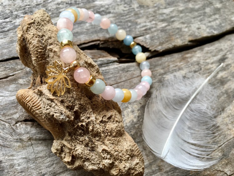 Morganit kamień mocy, bransoletka mitycznych drzew edenu, Maria Bucardi