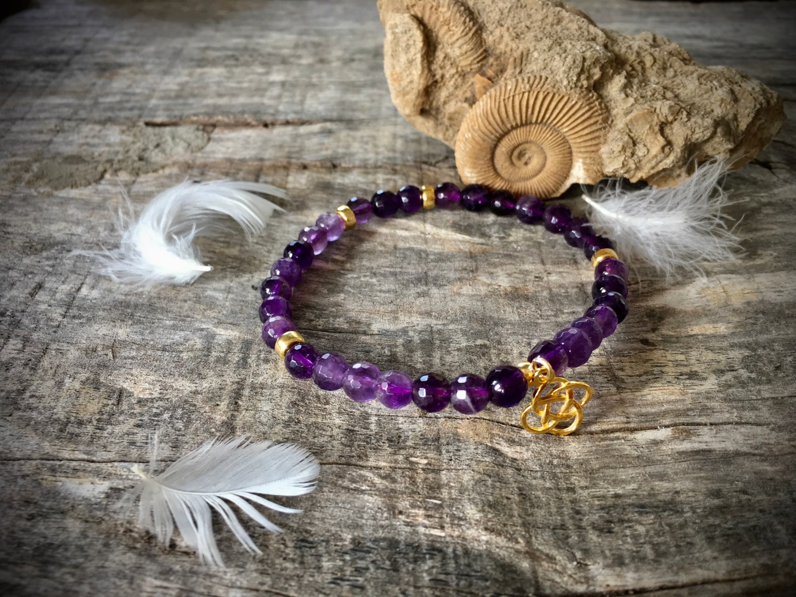 Bransoletka ametyst, węzeł celtycki, Maria Bucardi_4823