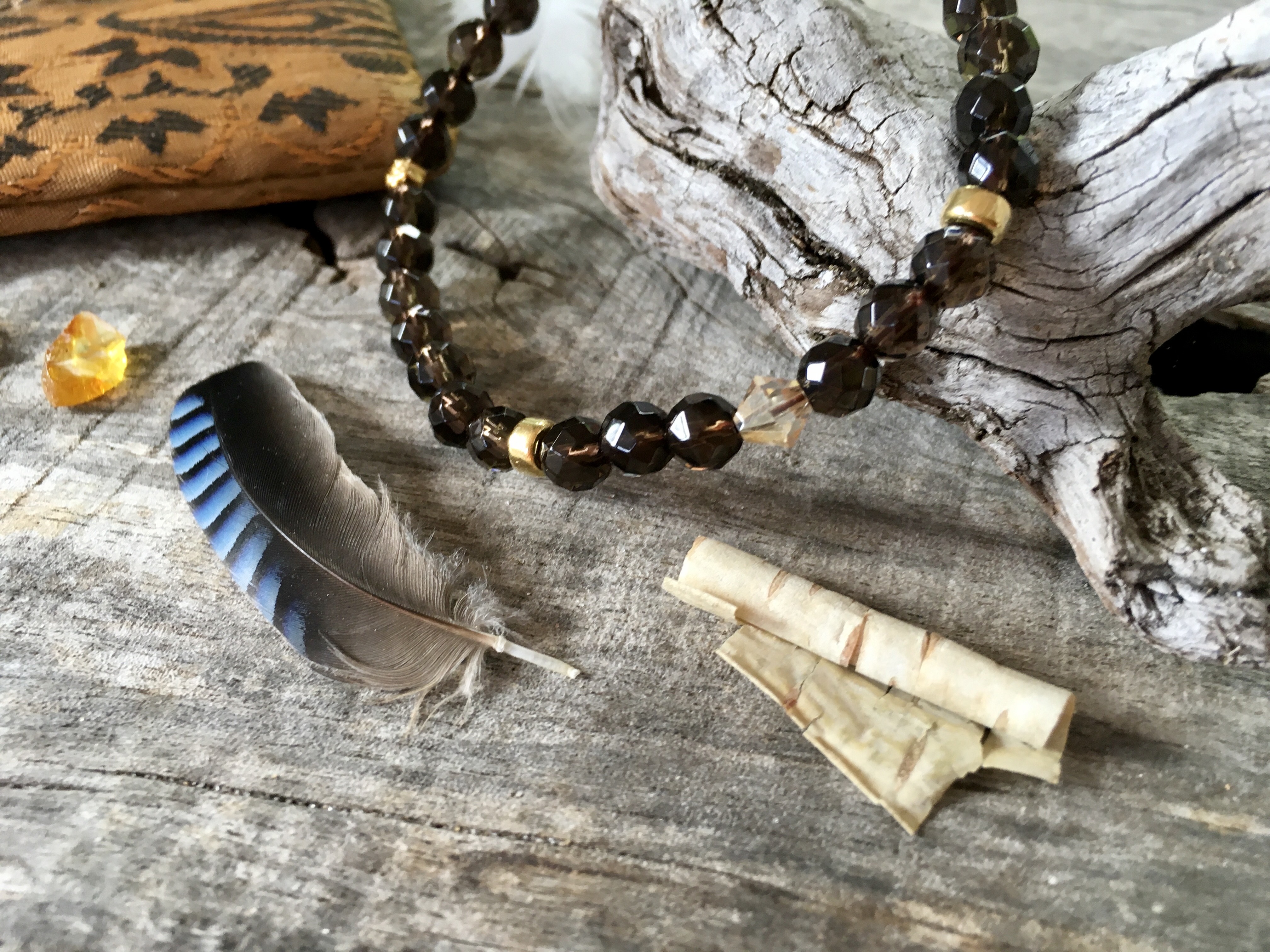 Bransoletka, kwarc dymny, Maria Bucardi_ mityczne drzewa edenu