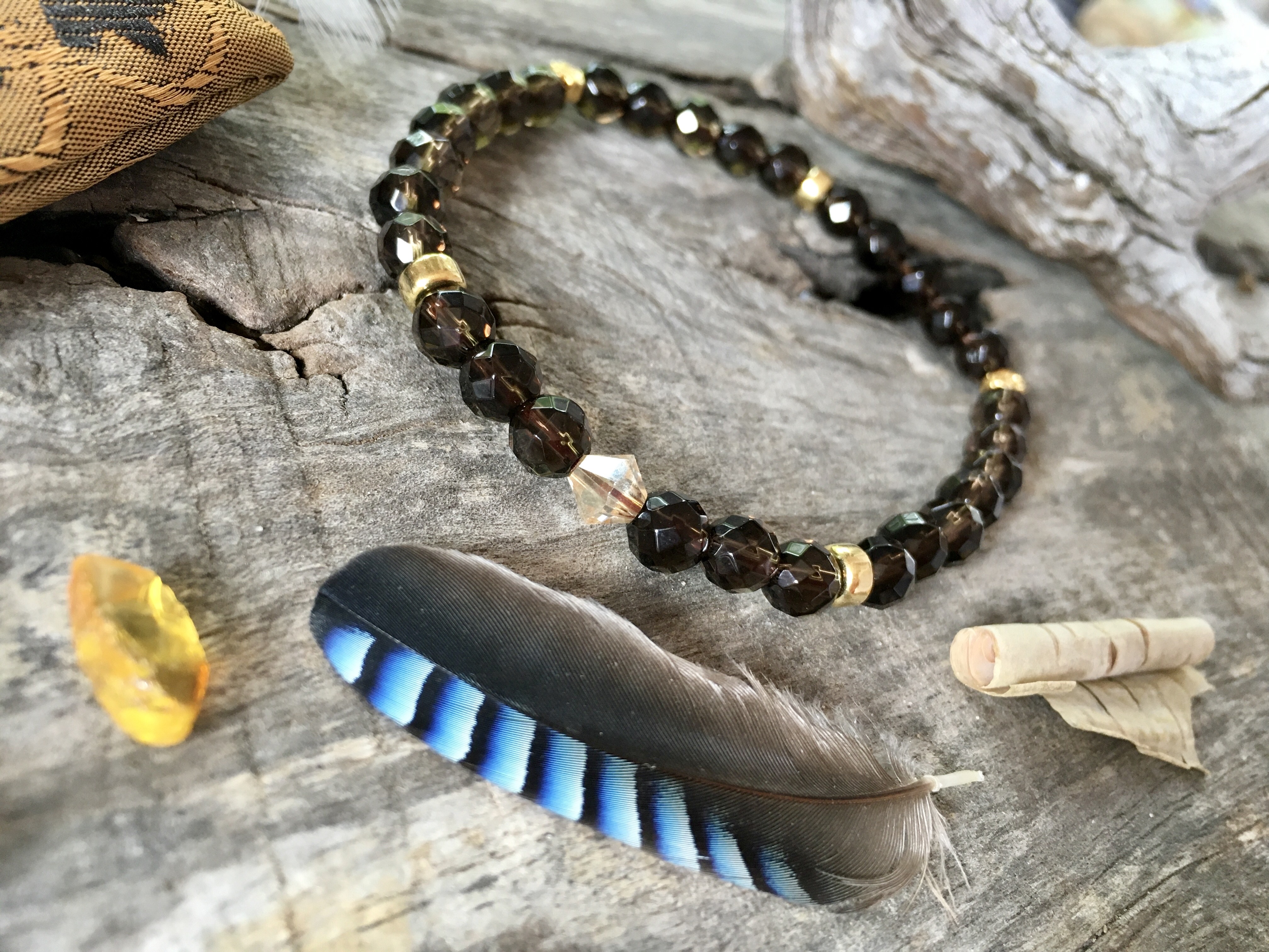 Bransoletka, kwarc dymny, Maria Bucardi_ mityczne drzewa edenu