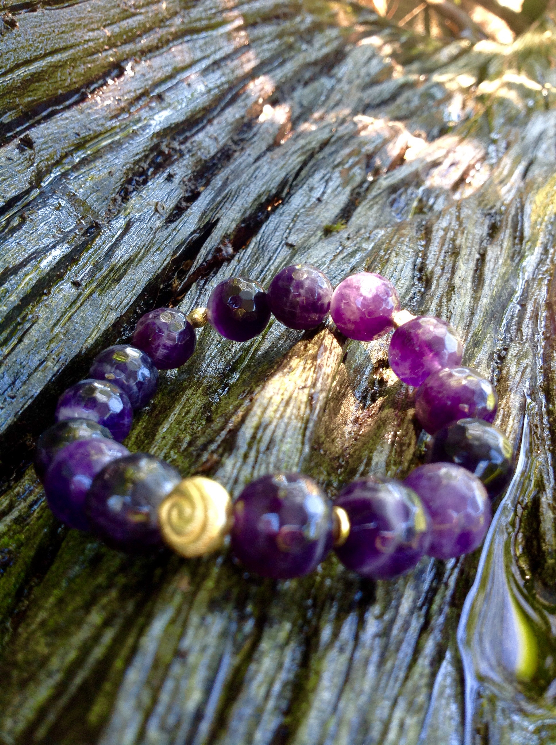 bransoletka naturalny ametyst - Maria Bucardi