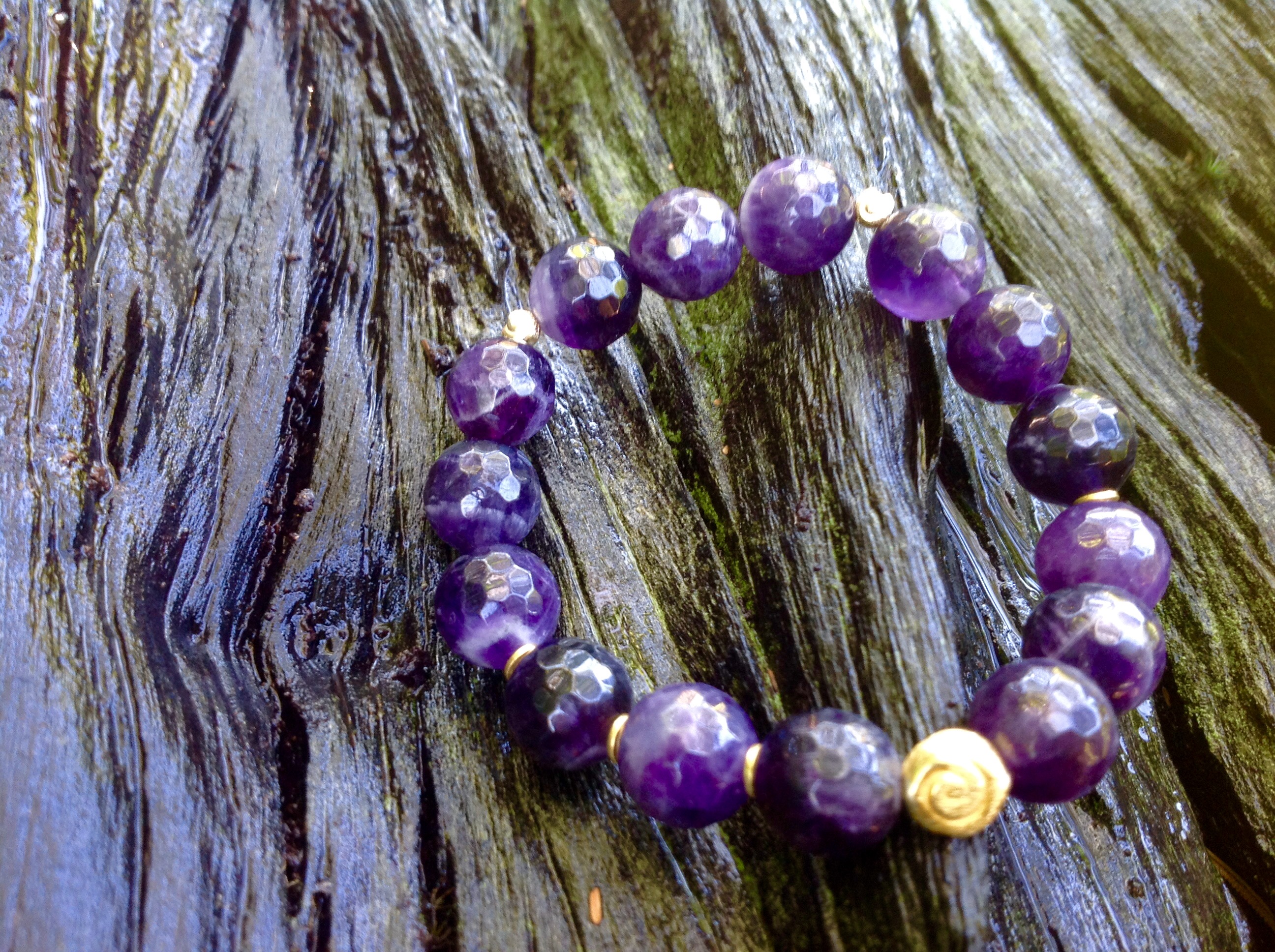 bransoletka naturalny ametyst - Maria Bucardi