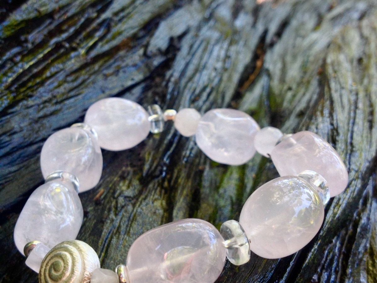 LASANI – Energie Serca – Tajemnicze Swietliste Wibracje Mitycznych Drzew Edenu – bransoletka Kwarc różowy + srebro 925 + kryształ&nbsp;górski