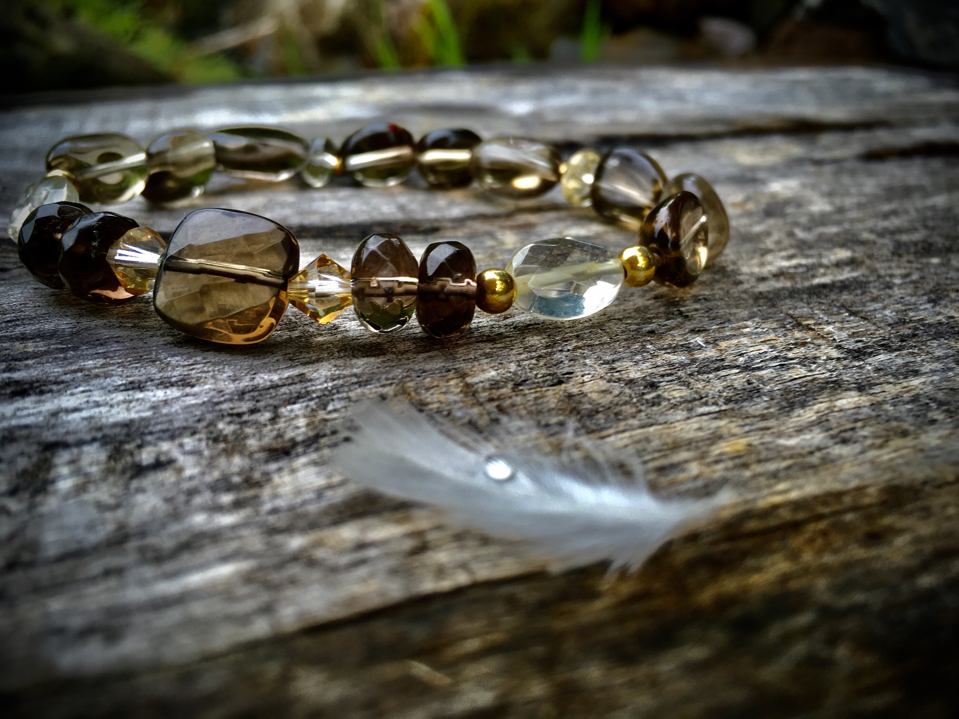 Eileen Maria Bucardi bransoletka drzewa edenu kwarc dymny lemon i cytryn