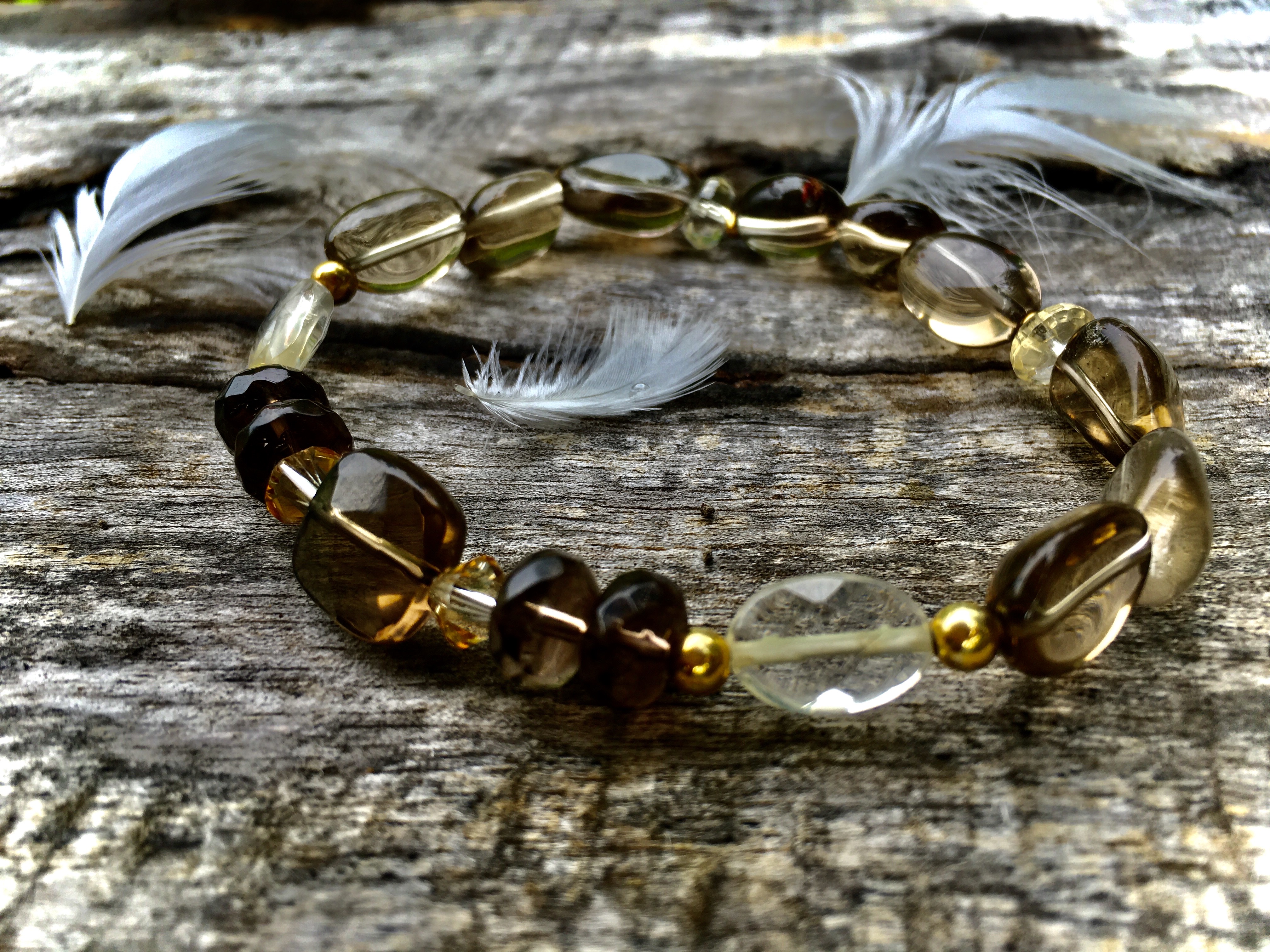 Eileen Maria Bucardi bransoletka drzewa edenu kwarc dymny lemon i cytryn